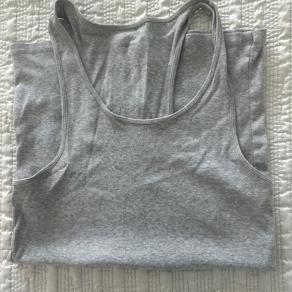 Grey Ribbed Tank Top - Picture 2 of 3